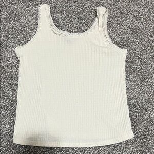 Art Class Cream Ribbed Tank Top